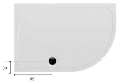 CORAM FLAT TOP WHITE STONE RESIN 1000mm x 800mm x 50mm L/H OFFSET QUADRANT SHOWER TRAY, YAQ108LWHI CORAM FLAT TOP WHITE STONE RESIN 1000mm x 800mm x 50mm L/H OFFSET QUADRANT SHOWER TRAY, YAQ108LWHI